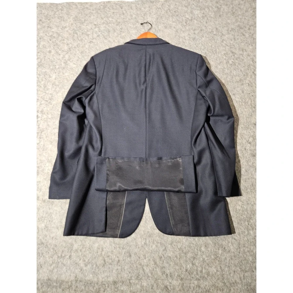 HUGO BOSS Men Navy Blue Wool Suit Jacket Blazer Sport Coat Size 44L The James 4